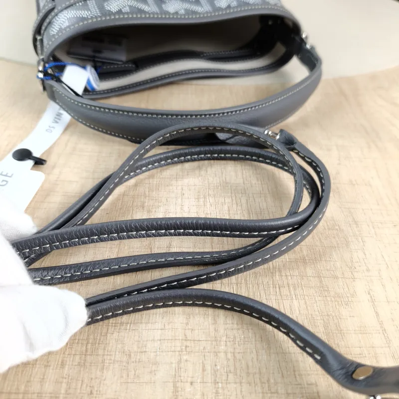 GOYARD Crossbody Bag Petit Flot Grey ine Canvasmini12 × 10 × 17.5 cm — detail view 8 of 13