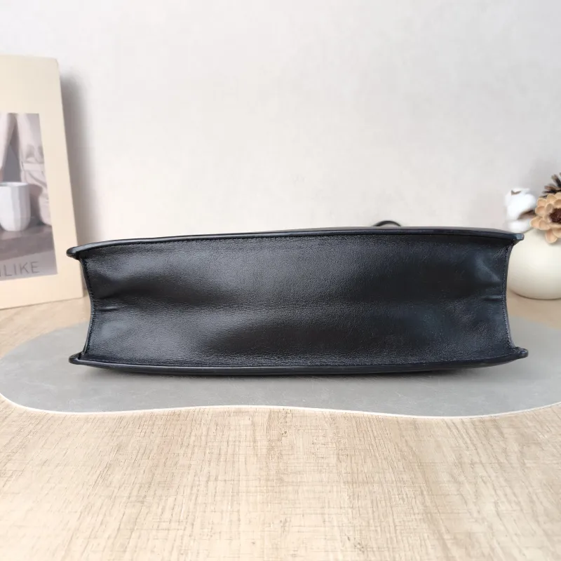 CELINE Shoulder Bag Black Calfskin 32.5 × 9 × 22 cm — cover view 4 of 5