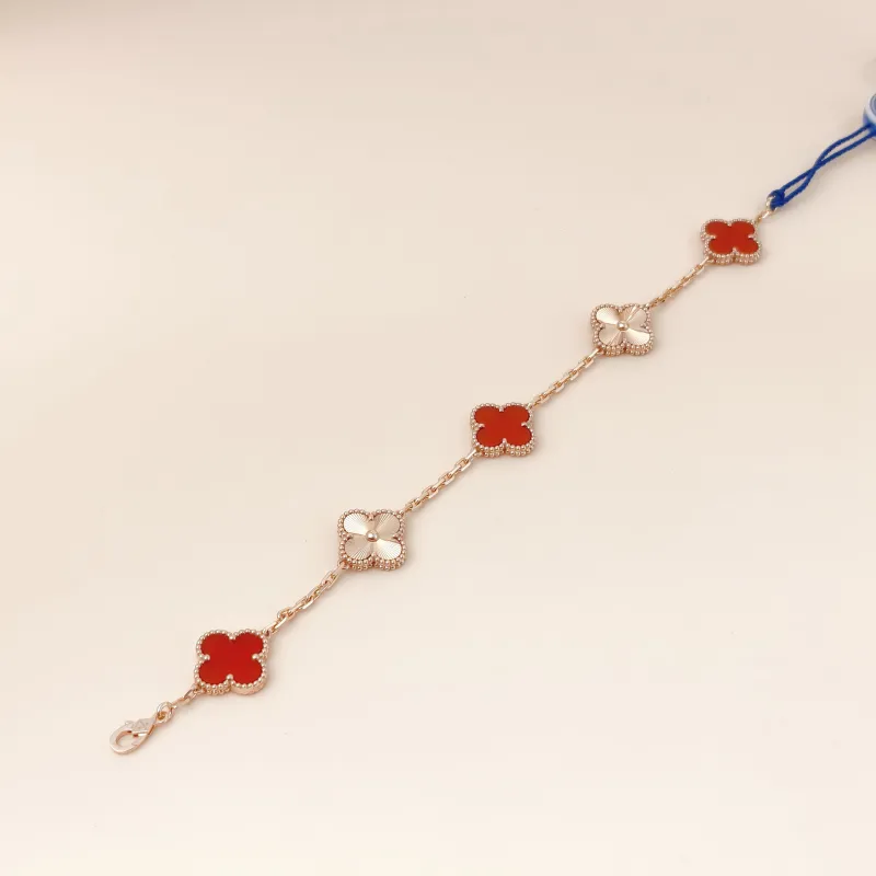 Van Cleef & Arpels Bracelet Alhambra Alhambra Collection Five-Motif Bracelet 18KR ose Gold Vintage Small 19cm — cover view 8 of 13