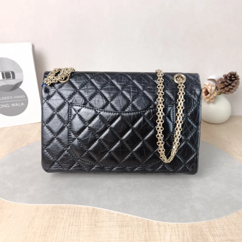 Chanel Shoulder Bag 2.55 Black Calfskin Medium 28 × 7.5 × 19.5 cm 18 — cover view 3 of 5