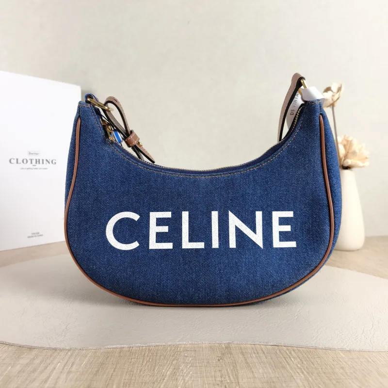 CELINE Shoulder Bag AVA Blue 24.5 × 7 × 16 cm