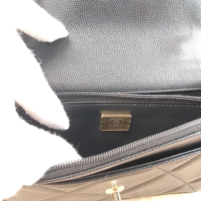 Chanel Crossbody Bag 25k woc Black Calfskin 19.2 × 3.5 × 12.3 cm — detail view 9 of 12