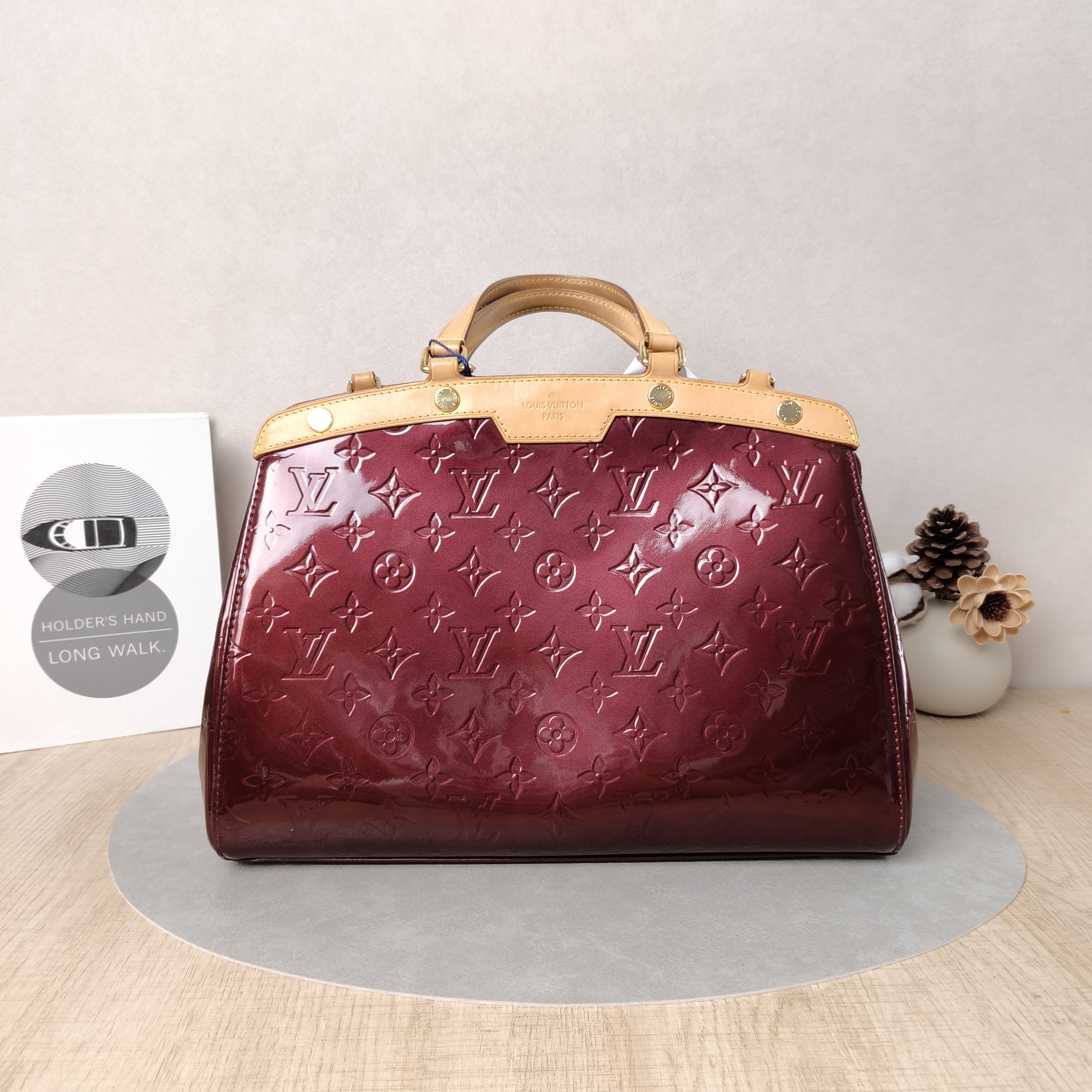 Louis Vuitton Top Handle Bag Brea Vintage Patent Leather Medium34 × 14 × 25 cm