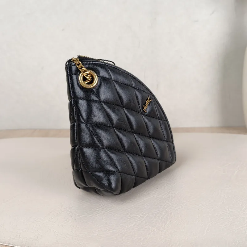 SAINT LAURENT Crossbody Bag Wallet Black Lambskin One Size 16 × 5 × 11.5 cm — cover view 2 of 5