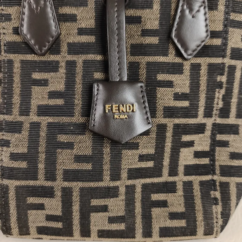 FENDI Top Handle Bag origami Shoulder Bag Monogram Canvas Mini 15 × 15 × 18.5 cm — detail view 4 of 10