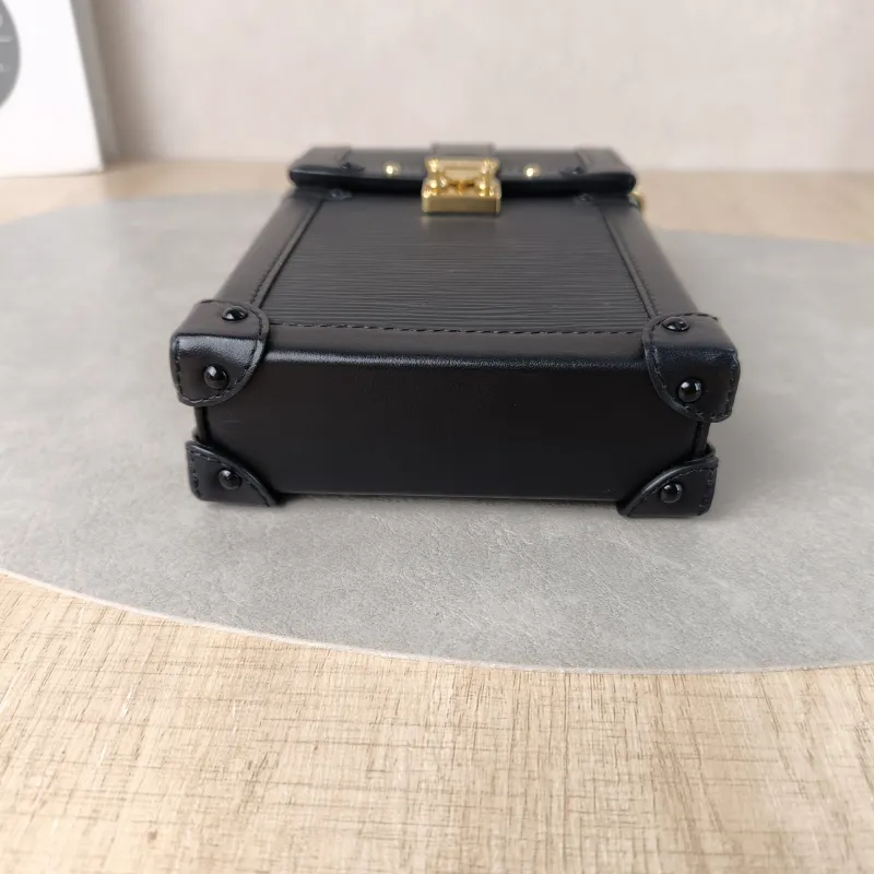 Louis Vuitton Crossbody Bag Trunk Vertical Chain Bag Black Epi Embossed Calfskinmini11 × 3.5 × 17.5 cm — cover view 5 of 5