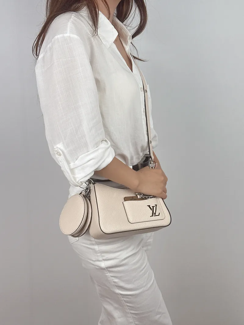 Louis Vuitton Shoulder Bag MARELLINI White Epi Embossed Calfskin Mini 19 × 6.5 × 13.5 cm — on-model view 1 of 2