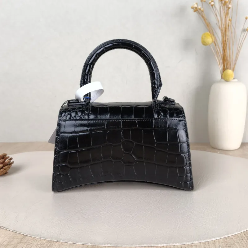 BALENCIAGA Crossbody Bag Hourglass Hourglass Bagsoblack Black Calfskin Mini 19 × 5 × 12 cm — cover view 5 of 5