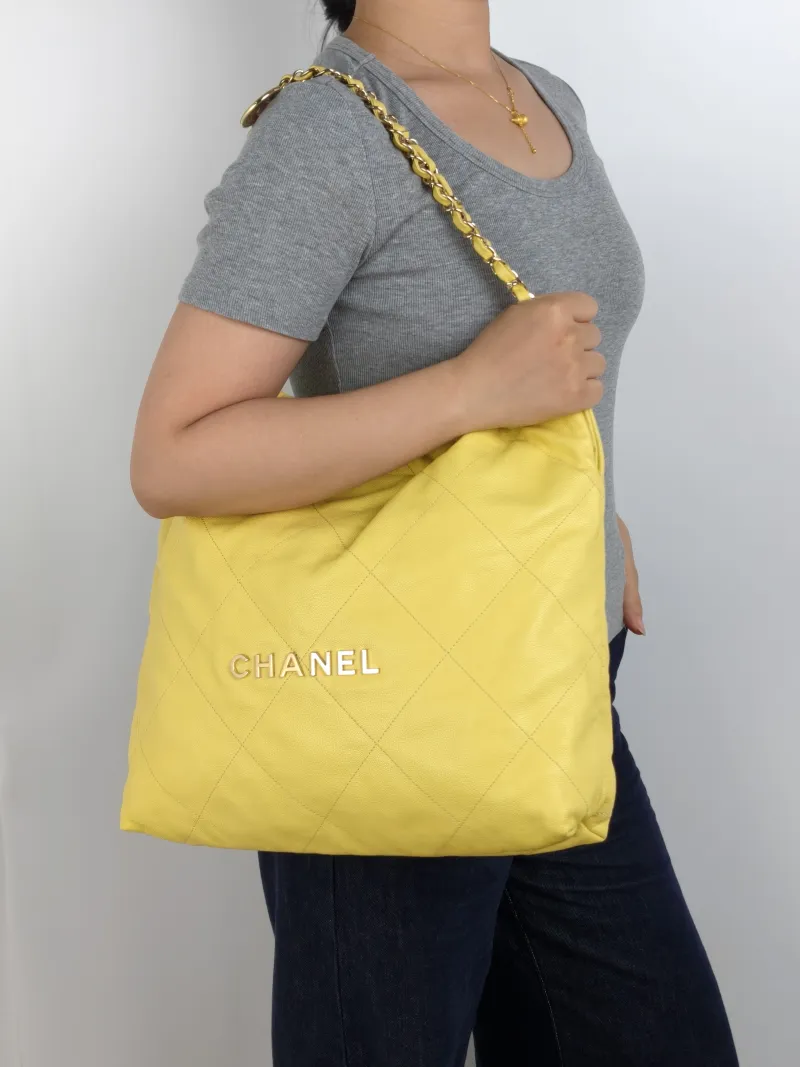 Chanel Shoulder Bag 22Bag Calfskin Medium 39 × 8 × 42 cm — on-model view 2 of 2