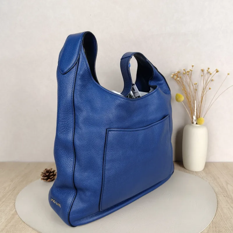 PRADA Shoulder Bag Hobo Vintage Shoulder Bag Navy Calfskin One Size35 × 9 × 36 cm — cover view 5 of 8