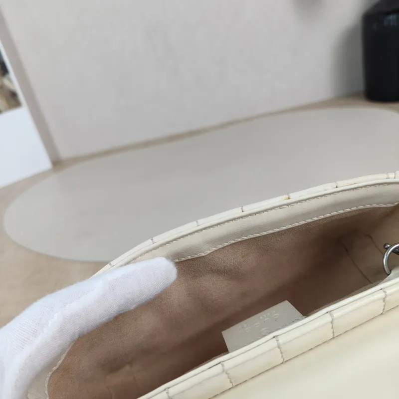 GUCCI Crossbody Bag GG Marmont Mini Marmont Mini White Calfskin Mini 16.5 × 4.5 × 9.5 cm — detail view 12 of 13