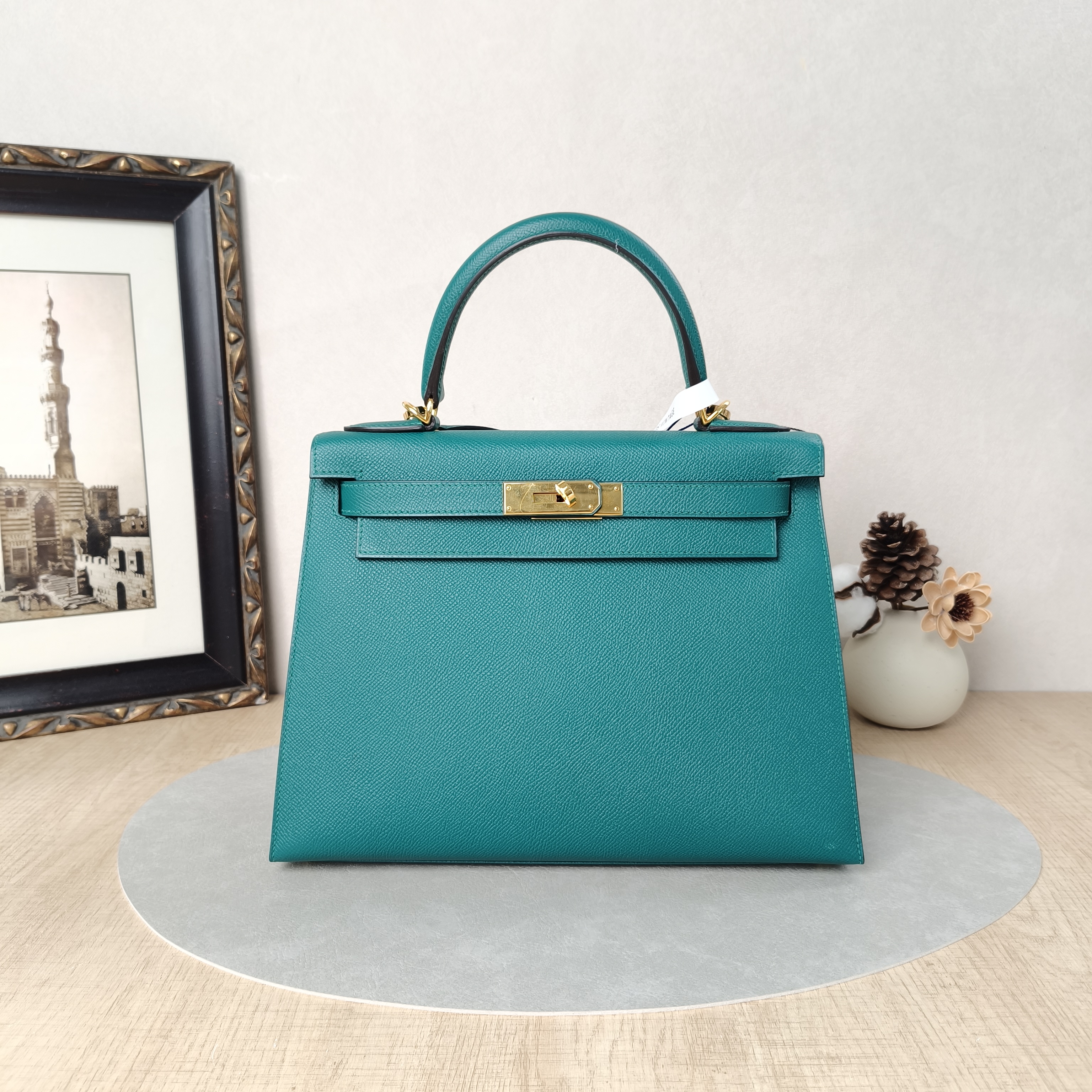 Hermès Shoulder Bag Kelly 28 Gold-Tone Hardware U4Velvet Epsom Calfskin Medium28 × 10 × 22 cm