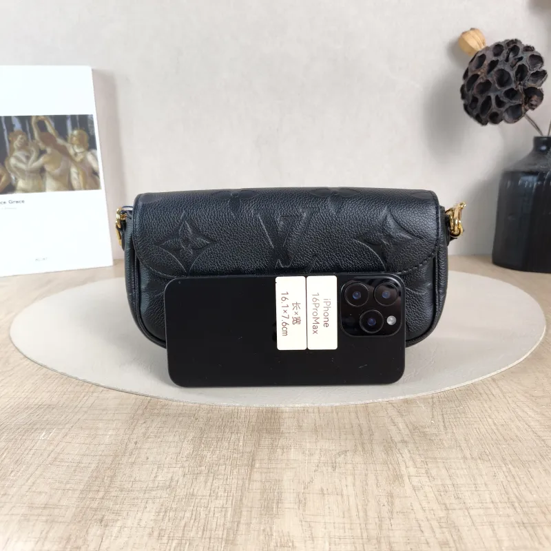 Louis Vuitton Crossbody Bag IVY Black Empreinte Embossed Calfskin Small 23.5 × 4.3 × 12 cm — cover view 3 of 5