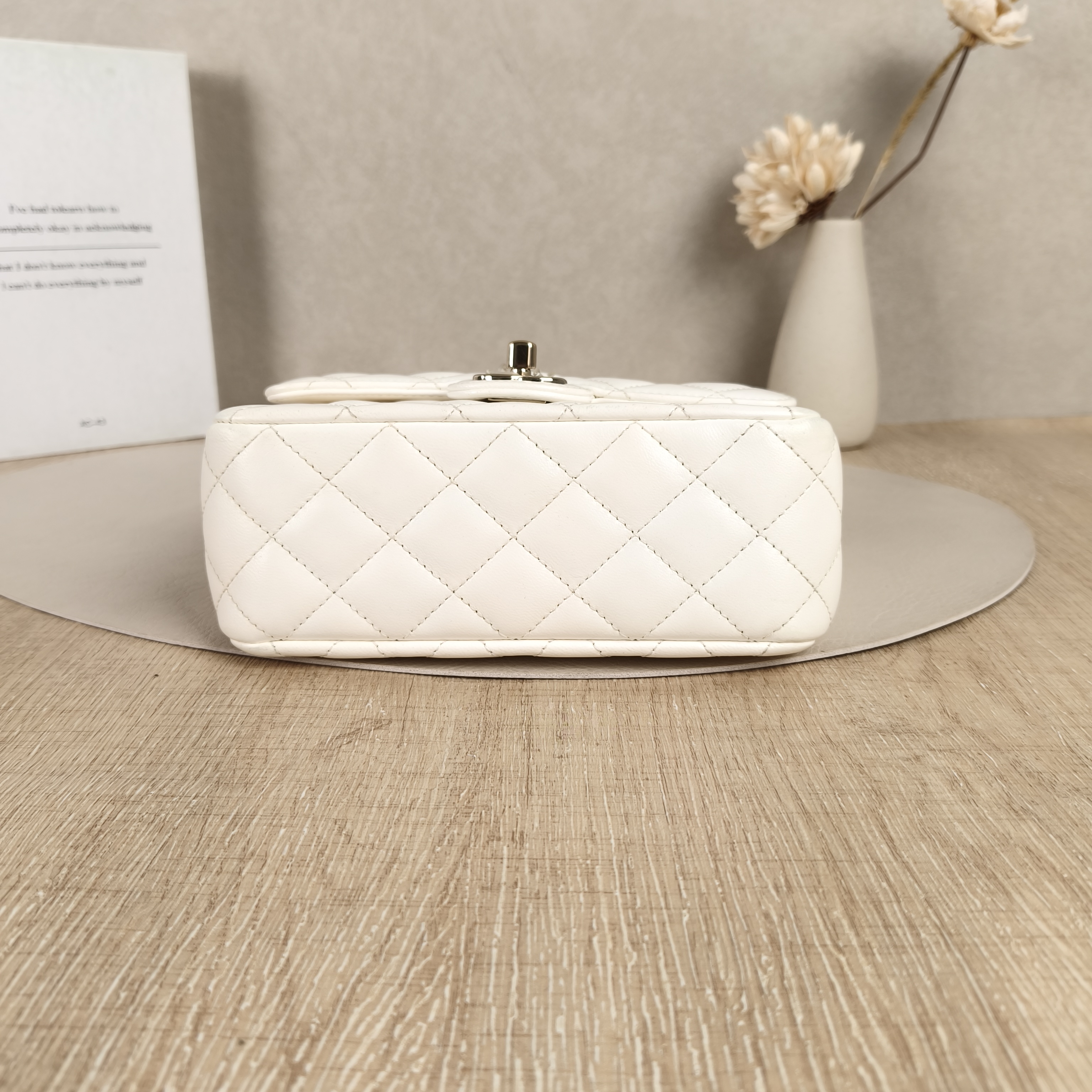 Chanel cf mini White Lambskin Microchip Edition · Dust Bag · Box · 18 × 7.5 × 12 cm — cover view 6 of 9