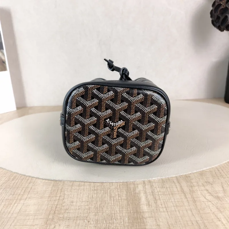 GOYARD Crossbody Bag Petit Flot Black ine Canvas Mini 12 × 10 × 17.5 cm — cover view 5 of 6