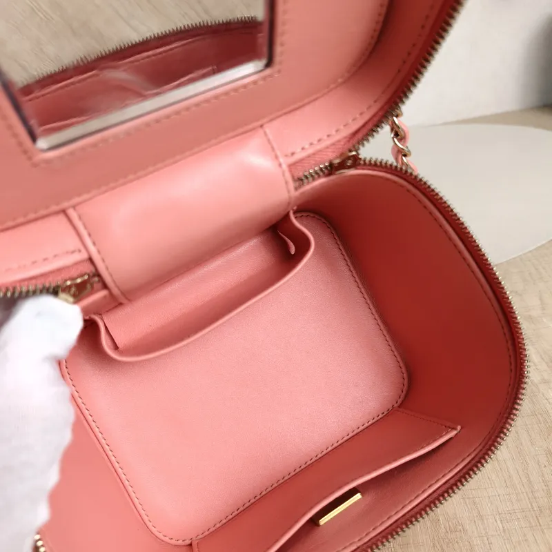 Chanel Crossbody Bag Box Cosmetic Bag Pink Calfskin One Size 15 × 12 × 12 cm — detail view 2 of 10