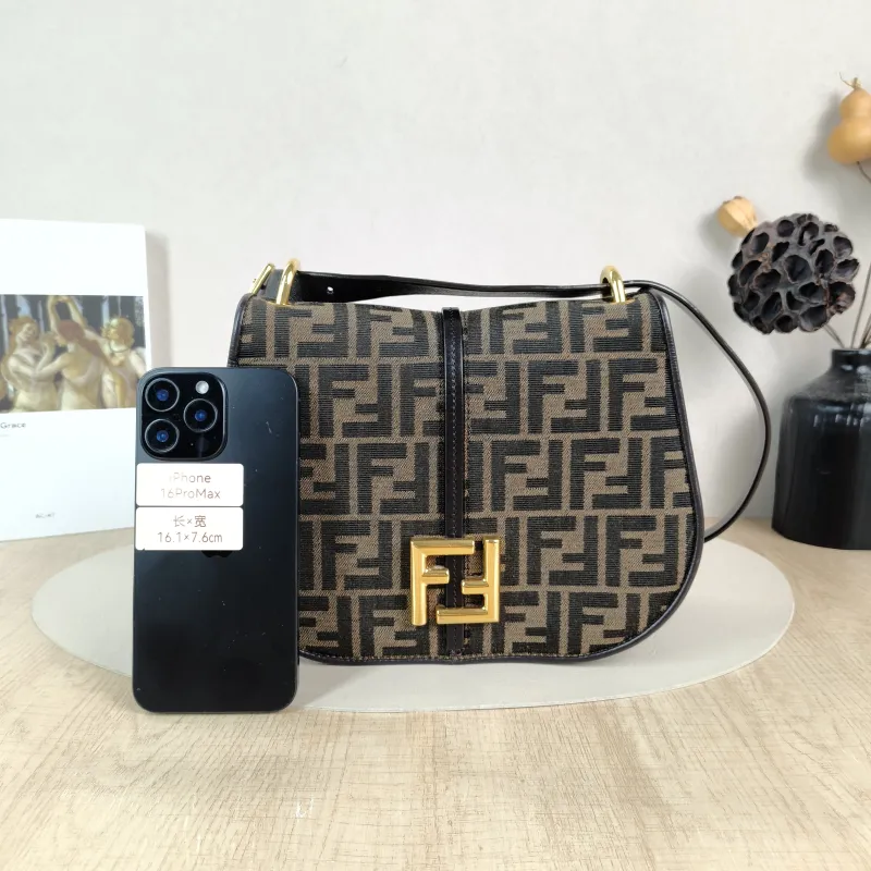 FENDI Crossbody Bag Crossbody Bag Monogram Canvas One Size 25 × 8 × 19 cm — cover view 3 of 6