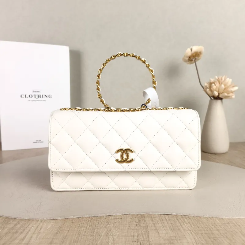 Chanel Top Handle Bag White One Size 21 × 4 × 11.5 cm