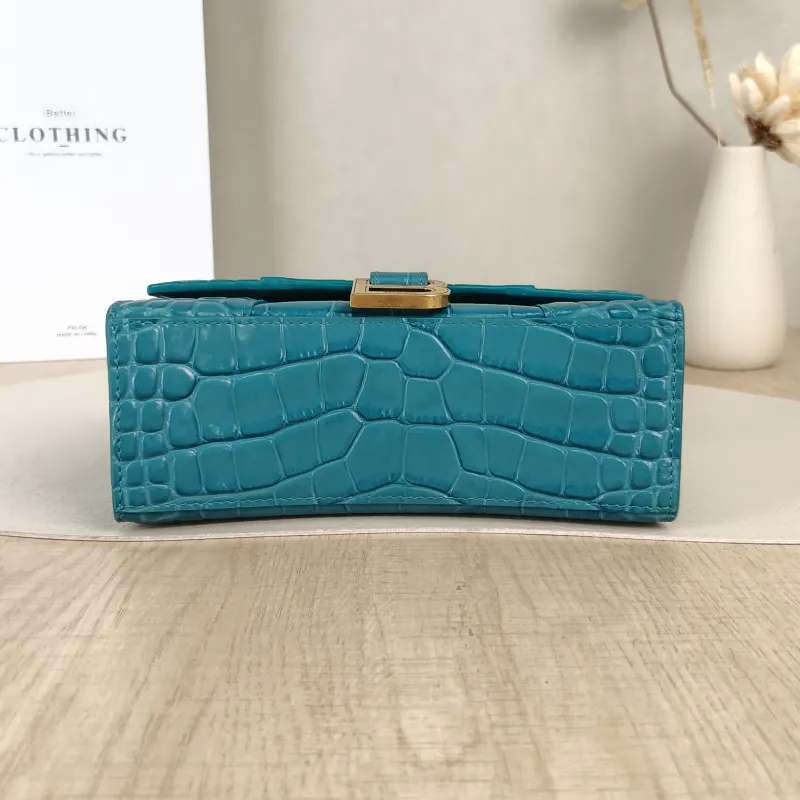 BALENCIAGA Crossbody Bag Hourglass Hourglass Bag Green Embossed Calfskin XS 19 × 8 × 13 cm — cover view 2 of 5