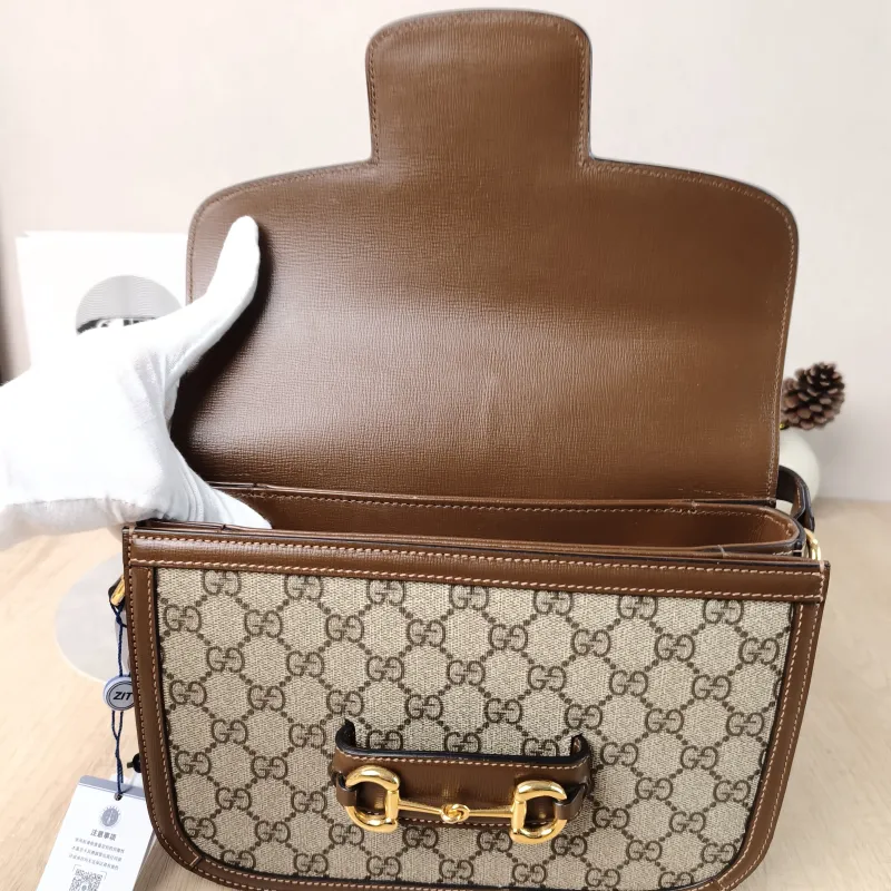 GUCCI Shoulder Bag Horsebit 1955 Horsebit Medium Monogram PVC Medium 25 × 8 × 18 cm — detail view 5 of 13