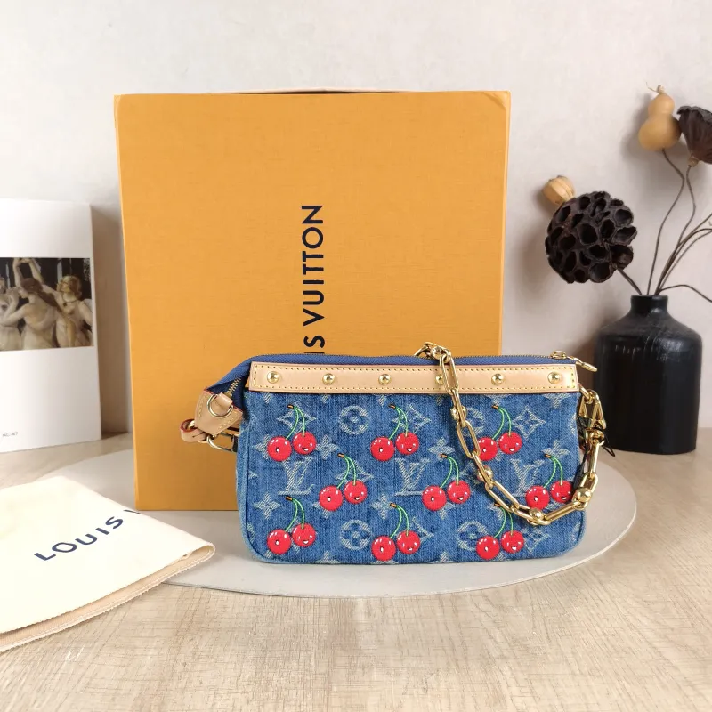Louis Vuitton Shoulder Bag Pochette Accessoires Two Straps Blue · One Size 22 × 4 × 13 cm — cover view 4 of 6