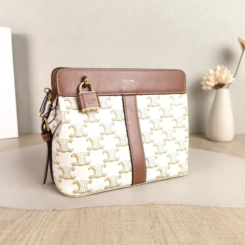 CELINE Crossbody Bag cabas de france Crossbody Bag White Monogram PVC One Size 19 × 11 × 15.5 cm — cover view 4 of 5