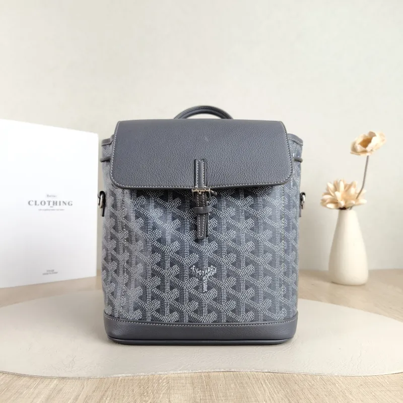 GOYARD Crossbody Bag ALPIN Backpack Grey PVC Mini 19 × 9.5 × 23 cm