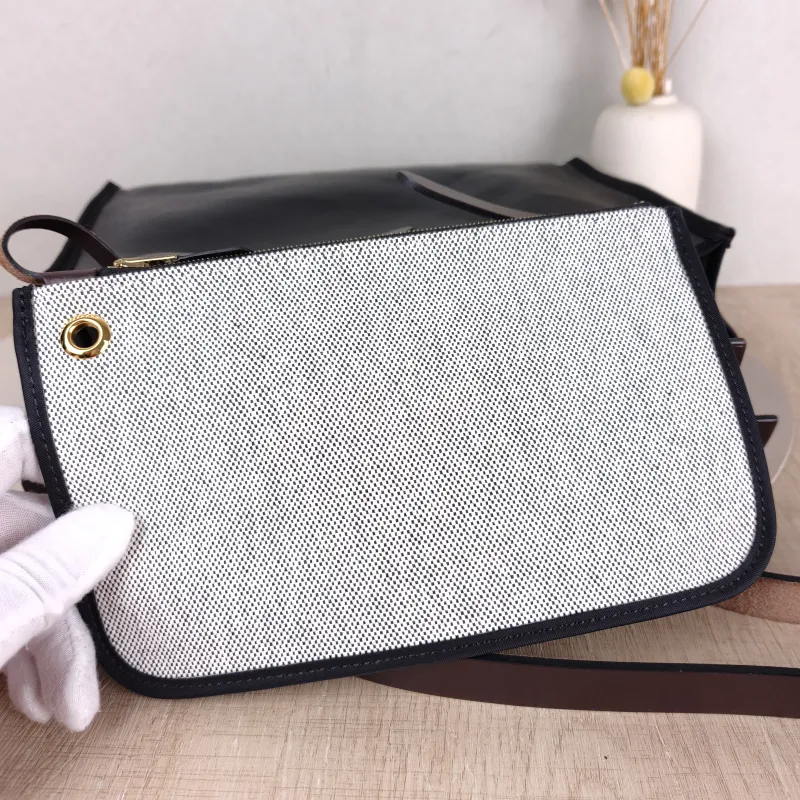 Hermès Crossbody Bag Herbag 31 Black Canvas Calfskin Medium 30.5 × 11 × 25.5 cm Z — detail view 7 of 17