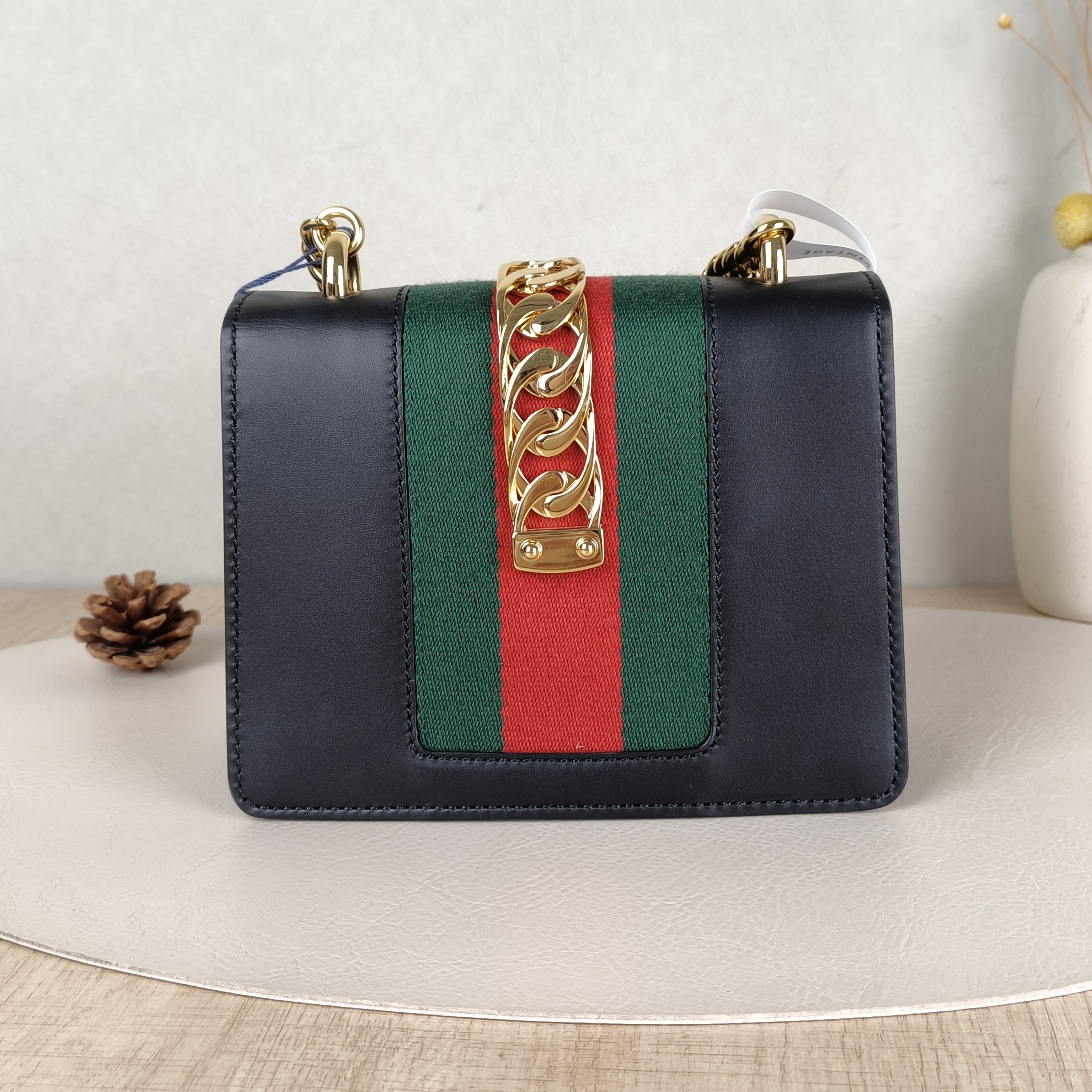 GUCCI Shoulder Bag Sylvie Shoulder Strap Edition Black CC alfskinmini19 × 8 × 14 cm — cover view 3 of 5