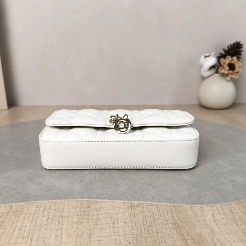 DIOR Crossbody Bag My Chain Bag White Lambskin One Size 18 × 3.5 × 10 cm — cover view 5 of 6