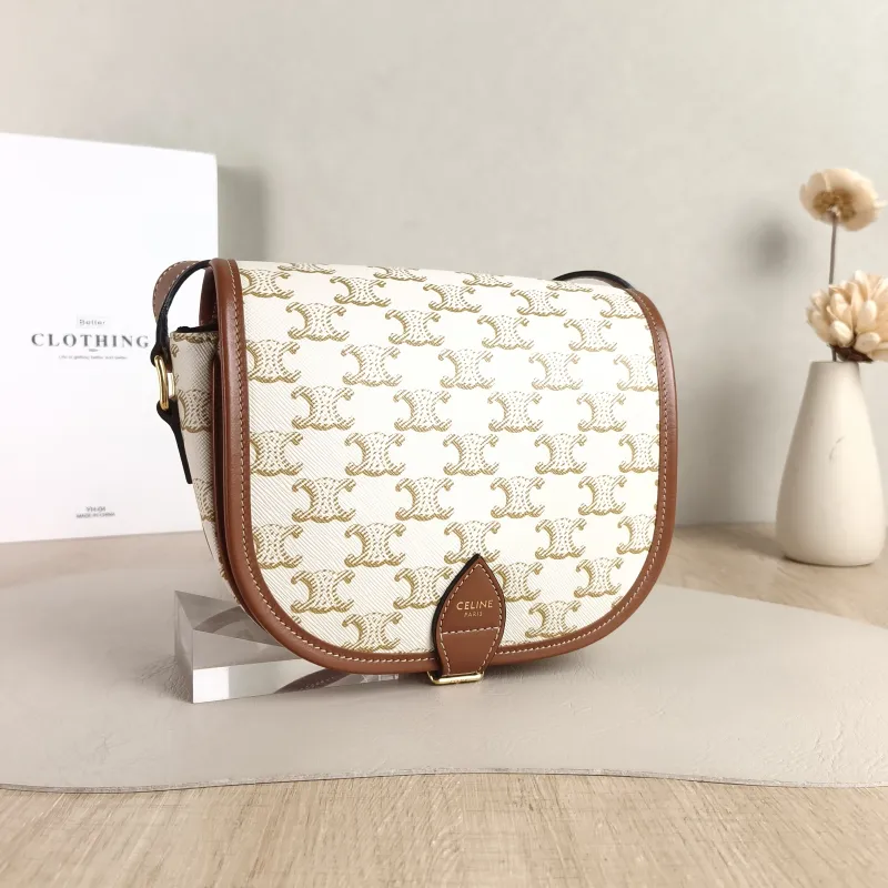CELINE Crossbody Bag FOLCO White PVC Medium 18.5 × 8 × 17 cm — cover view 5 of 5