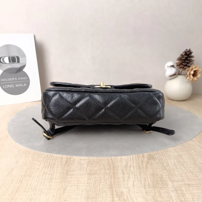 Chanel Backpack Backpack Black Grained Calfskin One Size24 × 5 × 17 cm — cover view 2 of 5
