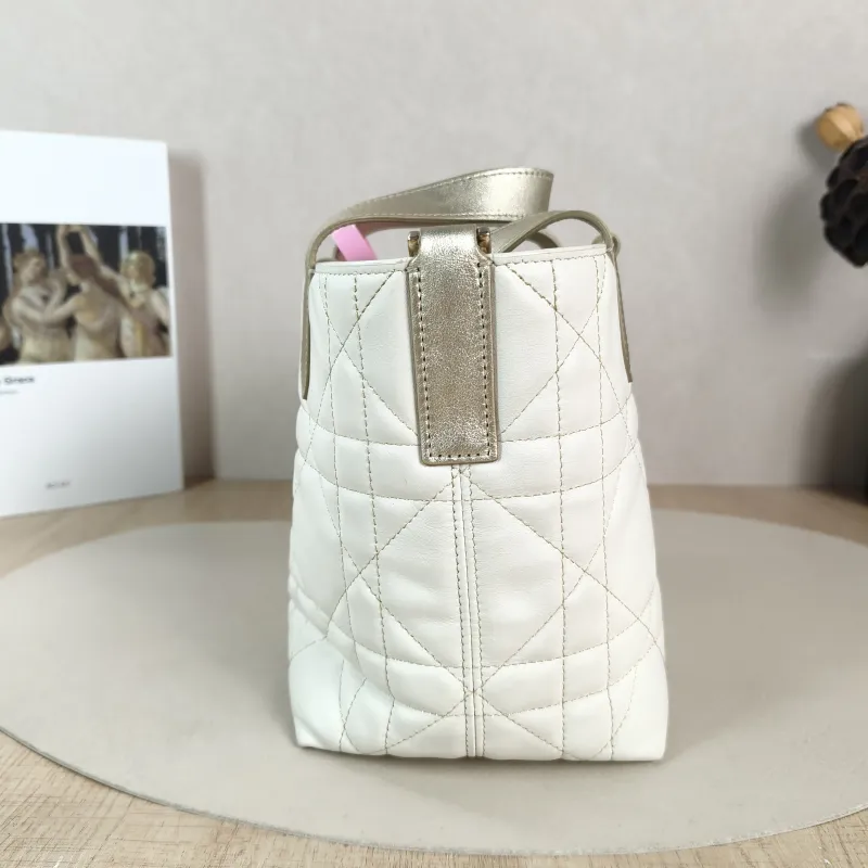 DIOR Top Handle Bag TOUJOURS Edition White Calfskin Small 18.5 × 12 × 18.5 cm — detail view 10 of 11