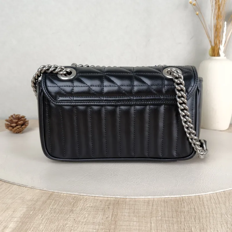 GUCCI Crossbody Bag GG Marmont Small Marmont 22 Black Calfskin Small 22 × 6 × 13 cm — cover view 2 of 5