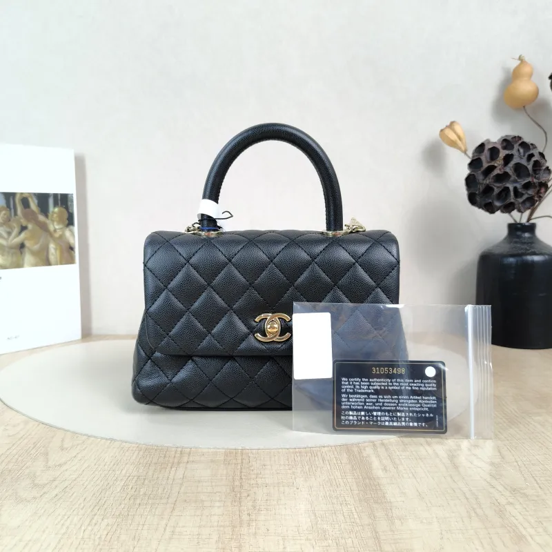 Chanel Top Handle Bag Coco Handle​Black Grained Calfskin Small24 × 10 × 14 cm — cover view 3 of 6
