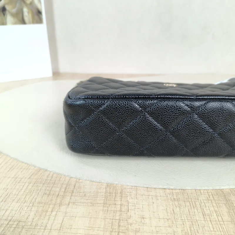 Chanel Crossbody Bag Black Grained Calfskin One Size 21 × 5.5 × 12 cm — detail view 10 of 11