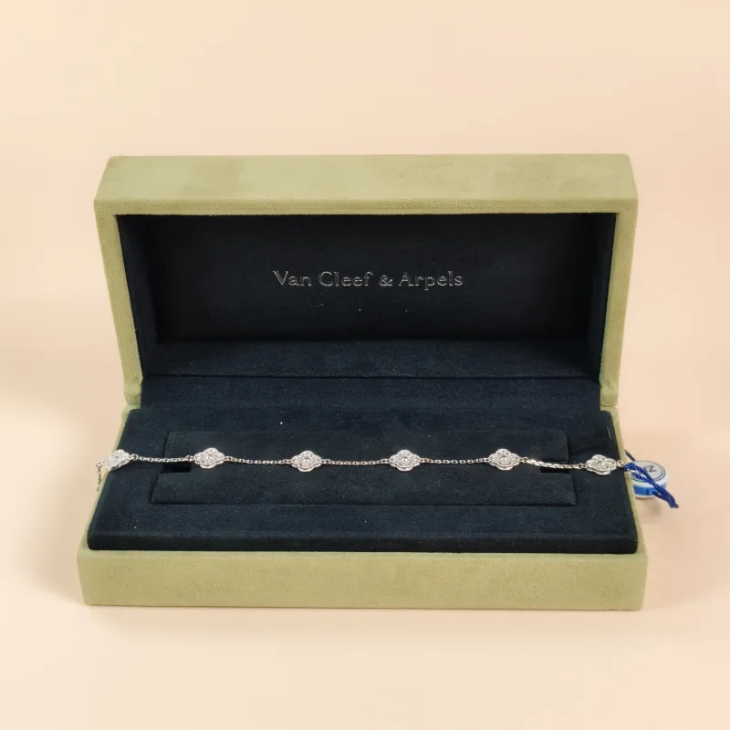 Van Cleef & Arpels Bracelet Alhambra Alhambra Collection Bracelet White Gold18KW hite Gold Diamond Sweet Mini17.5cm — cover view 8 of 8