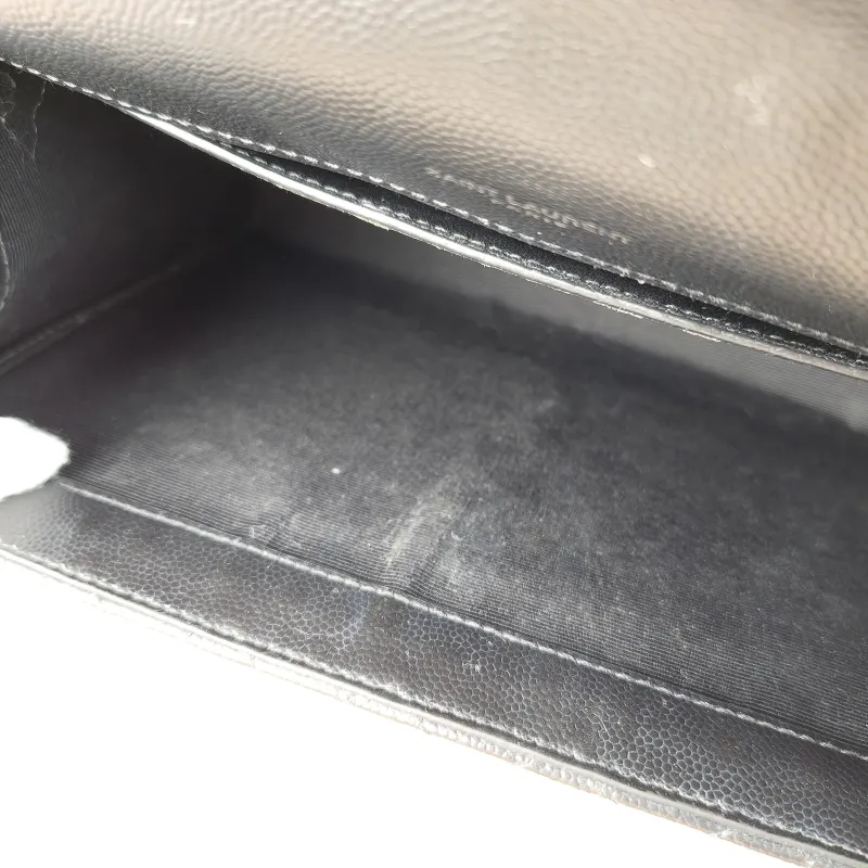 SAINT LAURENT Crossbody Bag ENVELOPE Black Calfskin Medium24 × 6 × 17.5 cm — detail view 4 of 12
