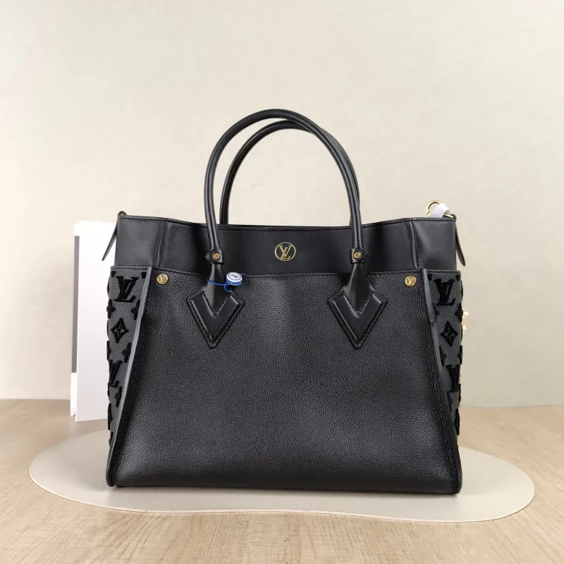 Louis Vuitton Top Handle Bag On My Side Black Calfskin Medium30.5 × 14 × 24.5 cm — cover view 2 of 5