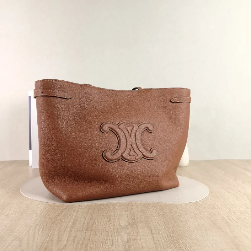 CELINE Shoulder Bag Cabas Anais Tote Bag Brown Calfskin Large 32 × 15 × 28 cm — cover view 4 of 4