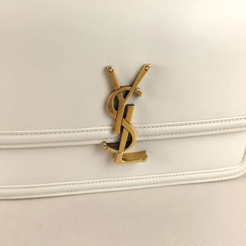 SAINT LAURENT Crossbody Bag Solferino Box Shoulder Bag White Calfskin 23 × 5.5 × 16 cm — detail view 1 of 12