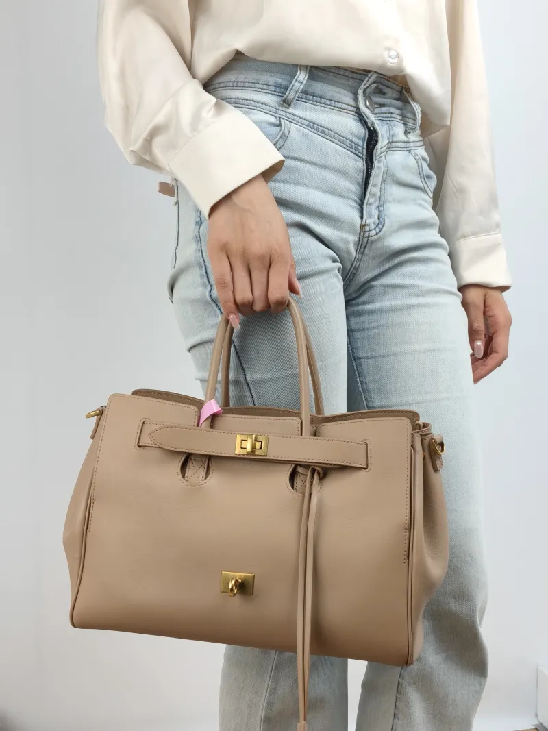 BALENCIAGA Top Handle Bag Bel air Calfskin Small 30 × 12 × 20.5 cm — on-model view 1 of 2
