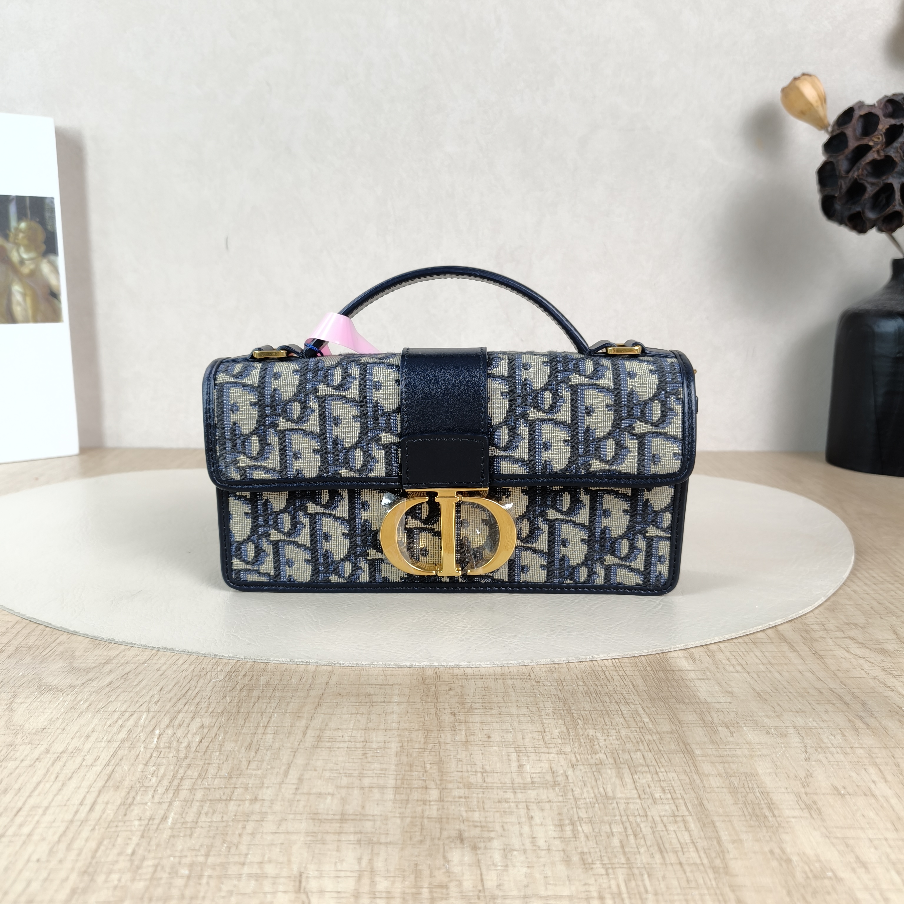 DIOR Crossbody Bag Miss Montaigne Chain Bag Blue Canvasmini20 × 4 × 10 cm