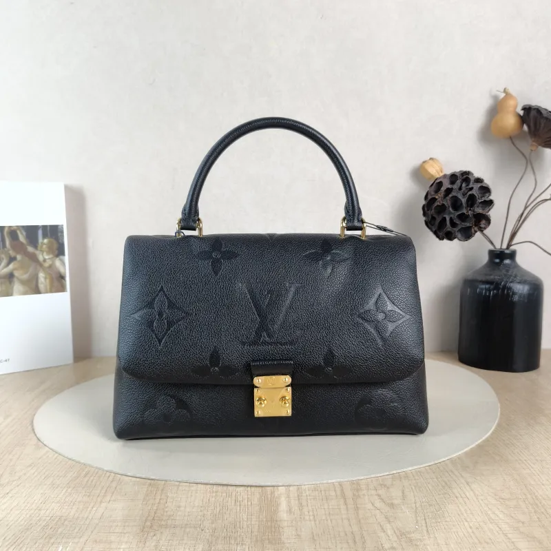 Louis Vuitton Crossbody Bag MADELEINE Black Monogram Empreinte Embossed Calfskin Medium 30 × 11 × 19.5 cm