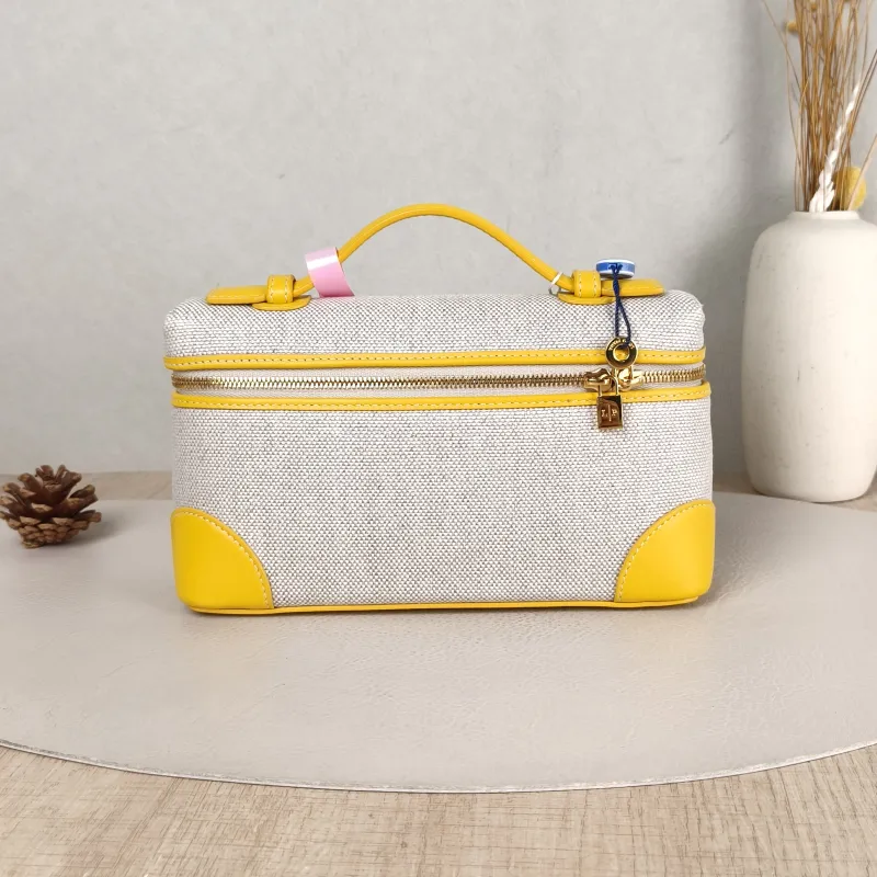 Loro Piana Crossbody Bag Extra Pocket L19 Yellow Beige Canvas One Size 19 × 7 × 11.5 cm