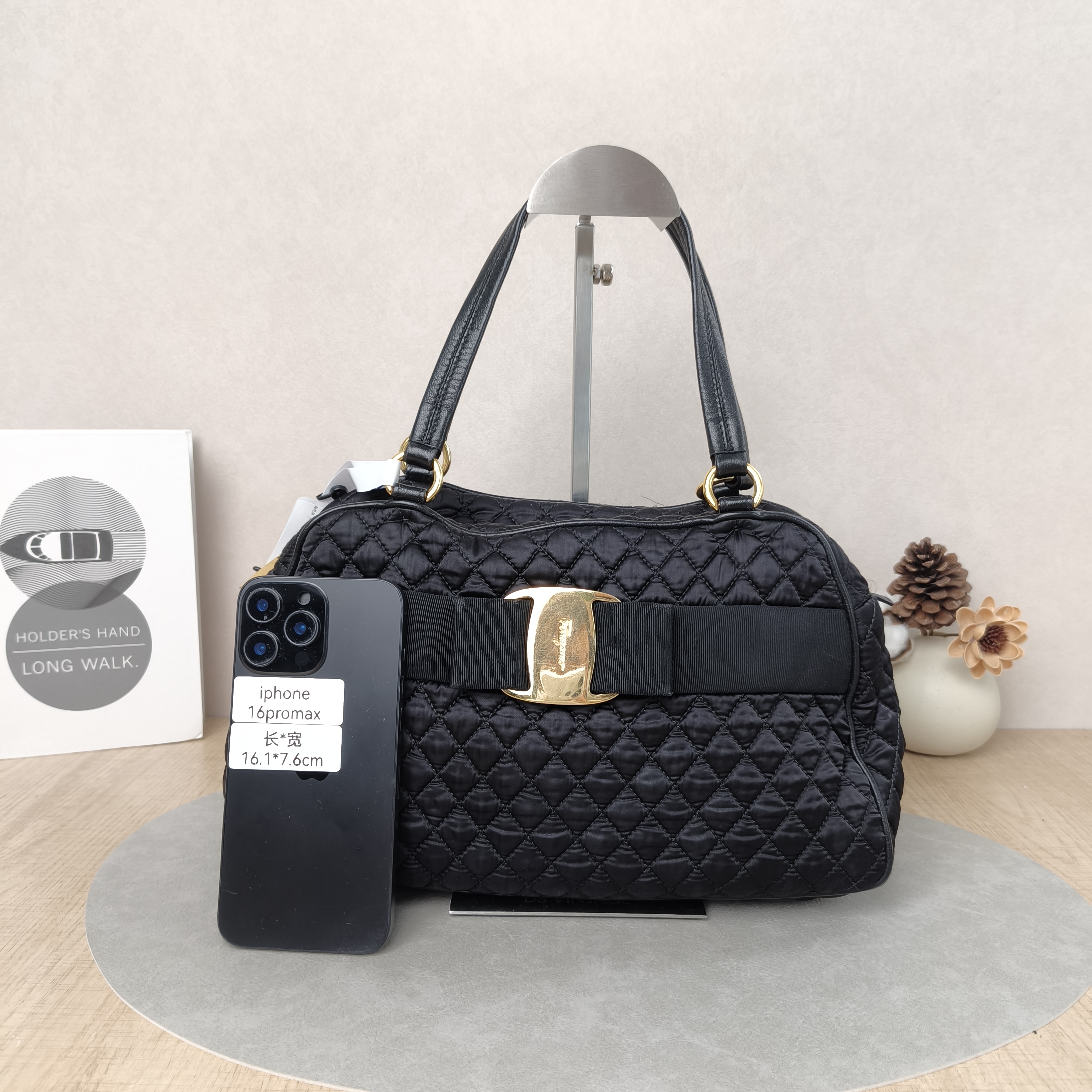 FERRAGAMO Shoulder Bag Tote Bag Black Nylon One Size31 × 9 × 18 cm — cover view 3 of 5