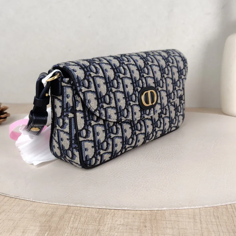 DIOR Shoulder Bag 30 Montaigne D-Vine Blue Canvas One Size 22 × 5 × 12 cm — cover view 2 of 5