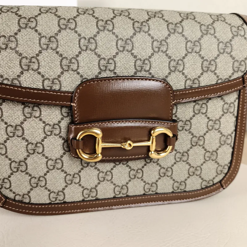 GUCCI Shoulder Bag Horsebit 1955 Horsebit Medium Monogram PVC Medium25 × 8 × 18 cm — detail view 7 of 12