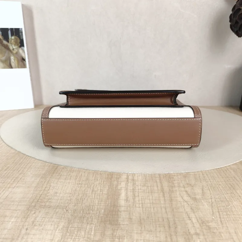 BURBERRY Crossbody Bag pocket bag Top Handle Crossbody Bag Beige Brown Canvas， Mini 23 × 6 × 26.5 cm — cover view 3 of 5