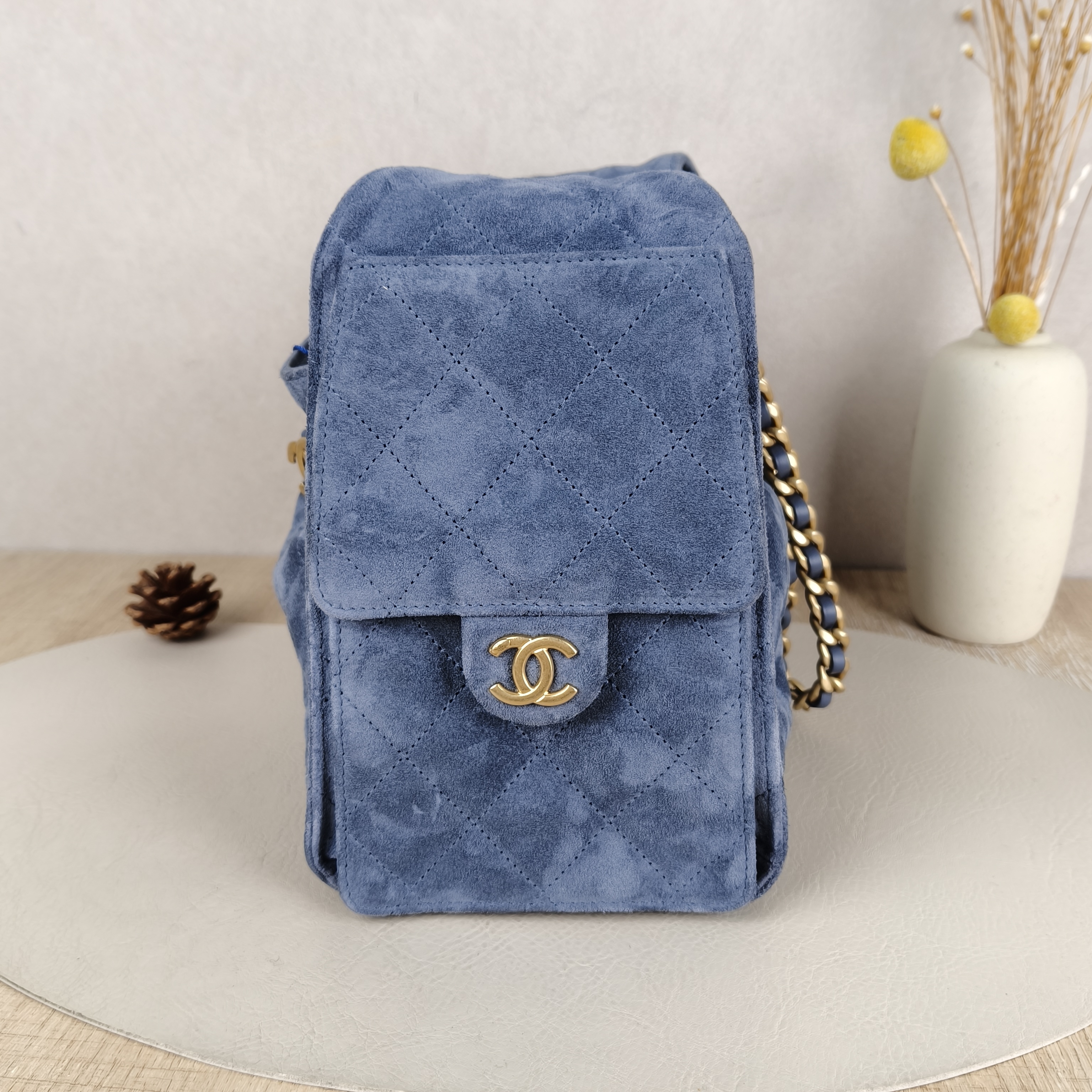 Chanel Shoulder Bag25Bag Blue Suede Small26 × 14 × 30 cm — cover view 6 of 9